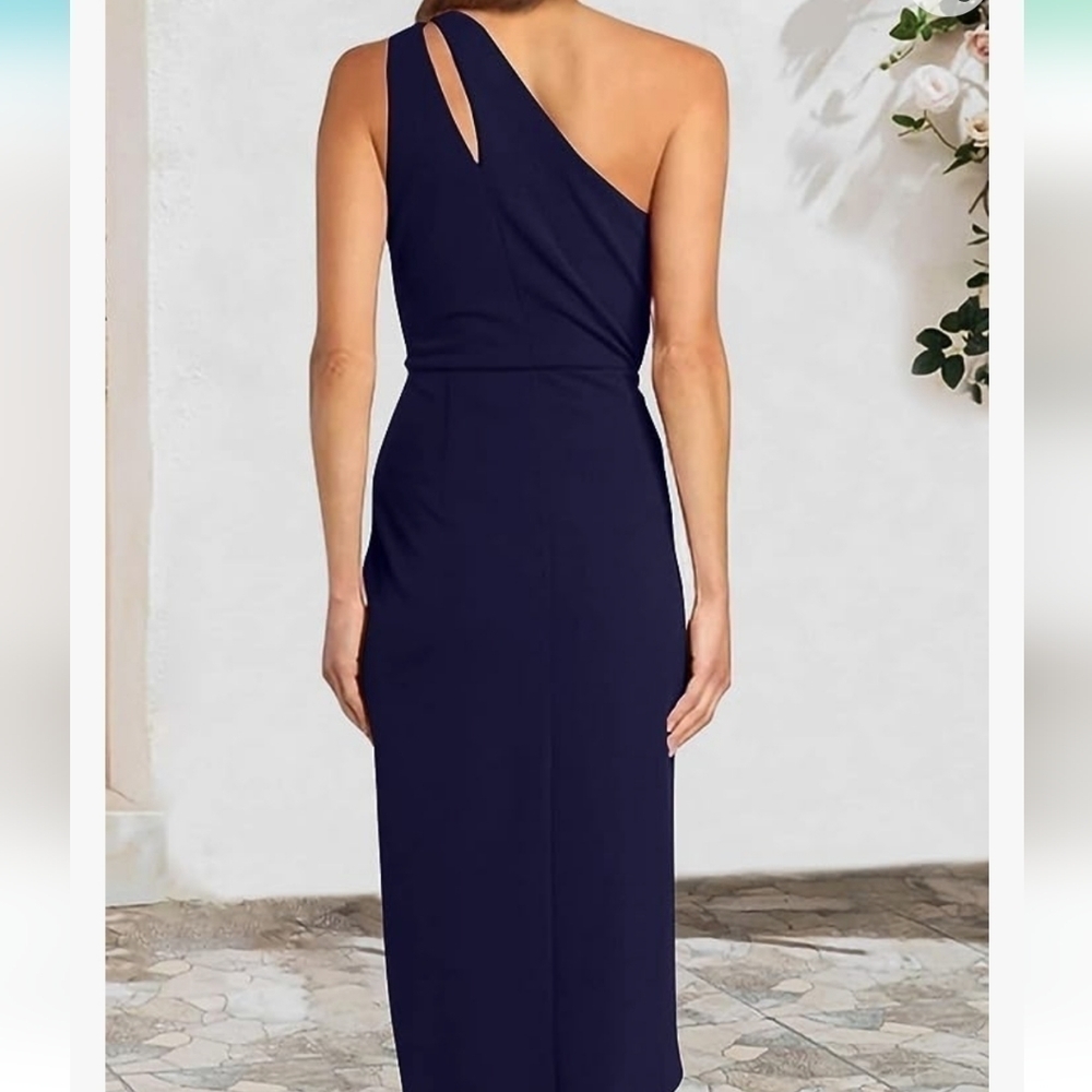 Pretty Garden Women's 1Shoulder Ruched Bodycon Cutout Slit Wrap Dress NWTSizeS - Picture 7 of 13